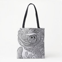 Chameleon Ansikte Tote