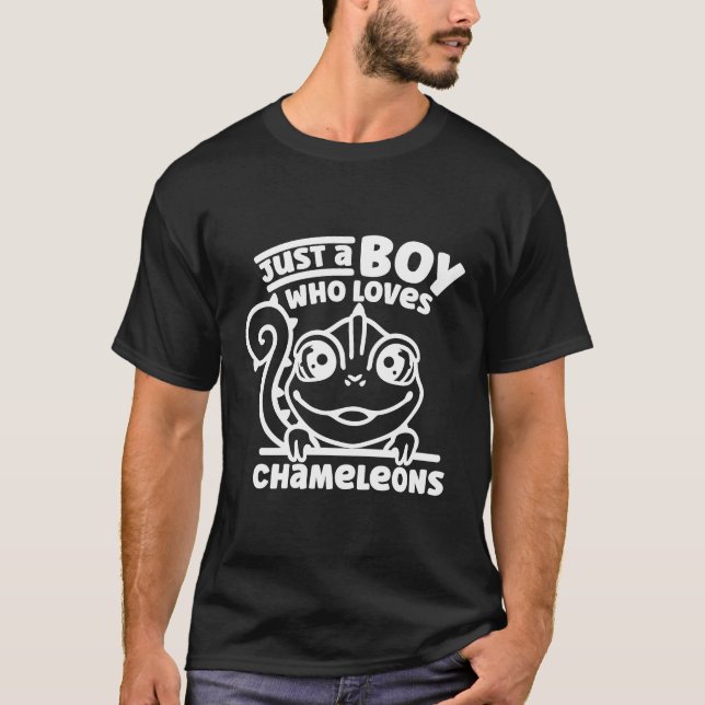 Chameleon är bara en pojke som Kärlek Chameleons L T Shirt (Framsida)