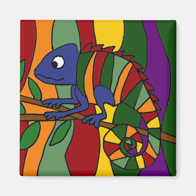 Chameleon Art Abstrakt Magnet (Framsidan)