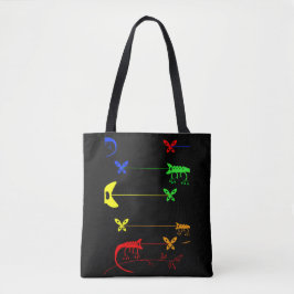 Chameleon Art, Rainbow Chameleon Tote Shopping bag Tygkasse