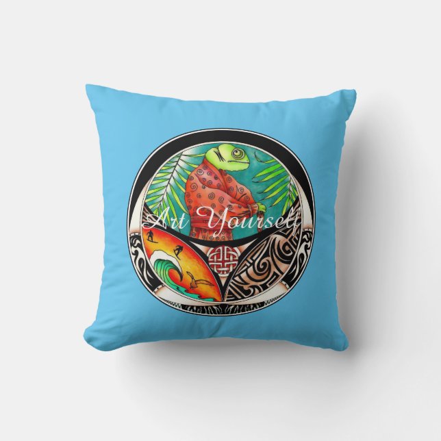 Chameleon Art Teckning Kudde (Framsida)