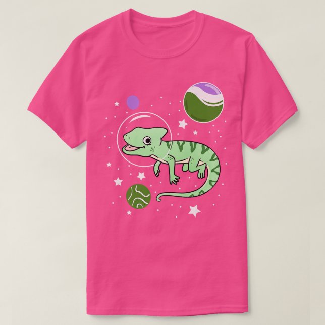 Chameleon Astronaut Genderqueer Pride  T Shirt (Design framsida)
