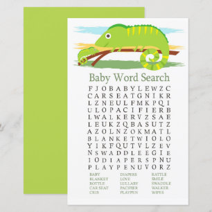 Chameleon Baby Shower Ord Search Game