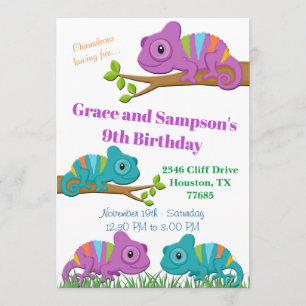 Chameleon Birthday-inbjudan Inbjudningar