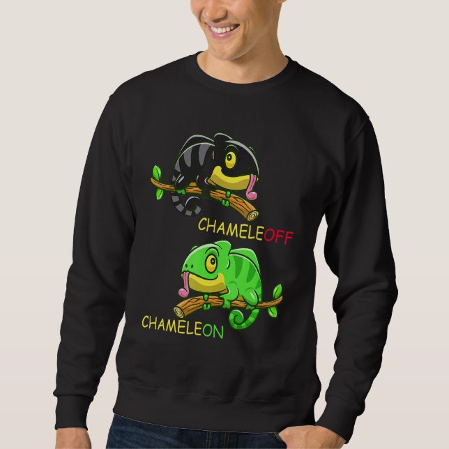 Chameleon Chameleon Lizard Joke Reptiles Lång Ärmad Tröja (Framsida)