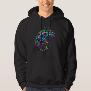 Chameleon Colorful Reptile Älskare Hoodie