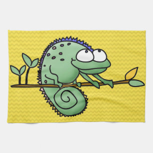 Chameleon Cute Funny Kökshandduk