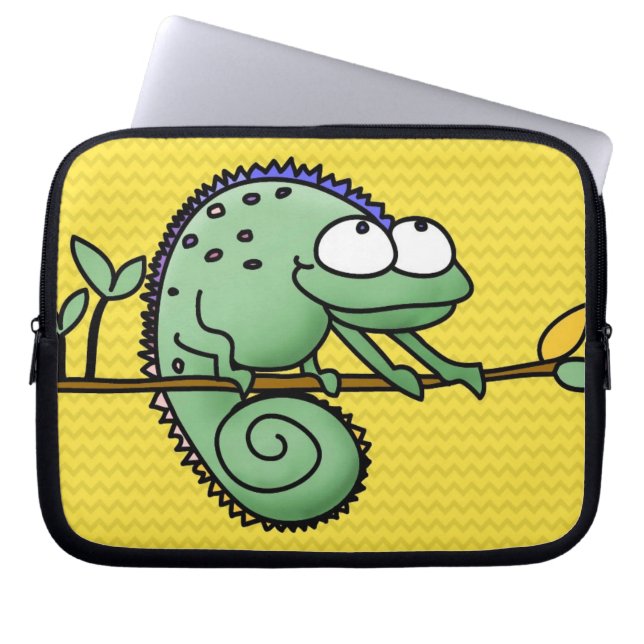 Chameleon Cute Funny Laptop Sleeve (Framsidan)