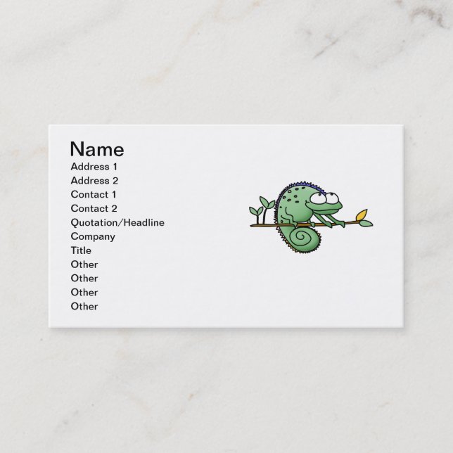 Chameleon Cute Funny Visitkort (Framsida)