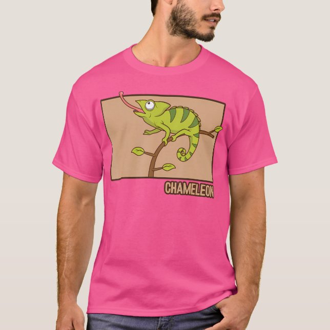 Chameleon Doodle Chinese Hanzi Panther Veiled Cham T Shirt (Framsida)