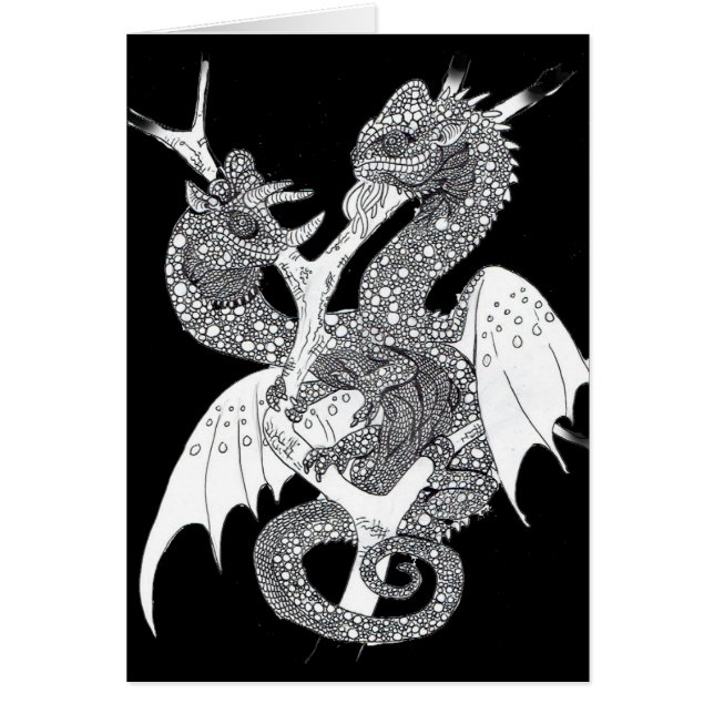 Chameleon Dragon Hälsningskort (Framsidan)