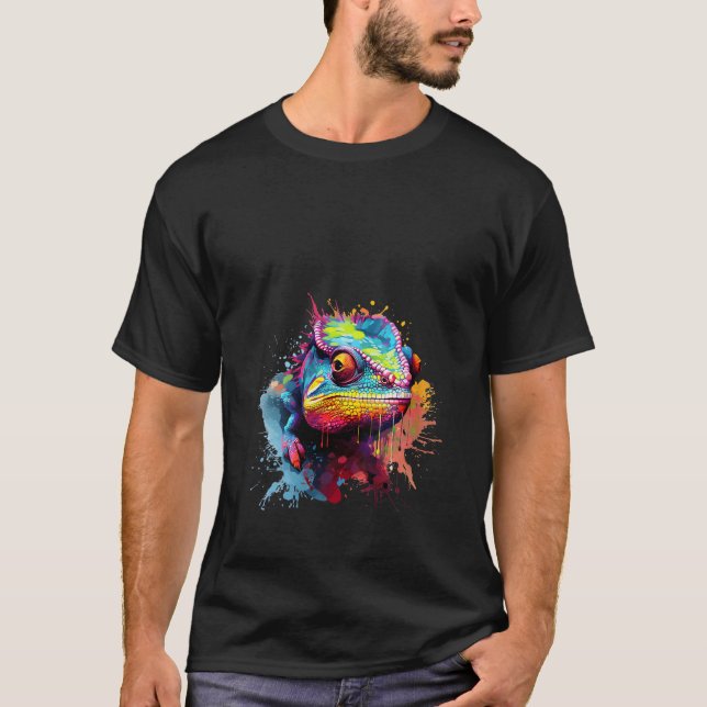 chameleon-färgad kamouflage Reptile Lizard Idea T Shirt (Framsida)