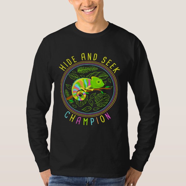 Chameleon Gömmer och söker Champion Reptiles T Shirt (Framsida)