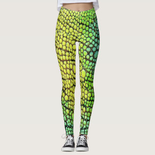 Chameleon Gult Grönt Skin Leggings & Yoga Byxor
