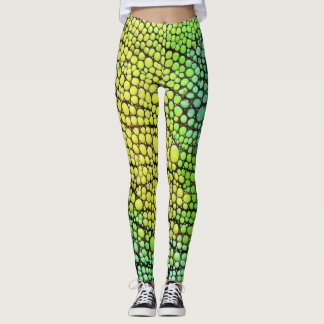 Chameleon Gult Grönt Skin Leggings & Yoga Byxor