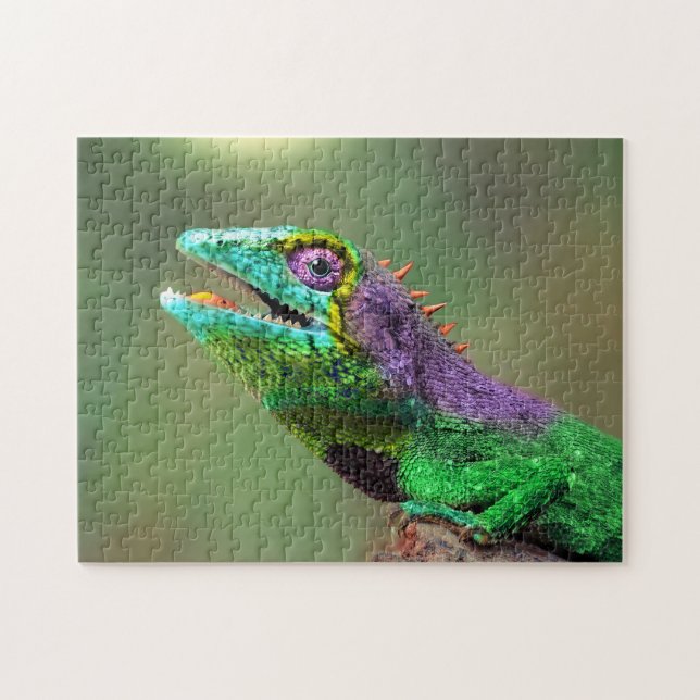 Chameleon Head Close-up, Jigszawa Puzzle Pussel (Horisontell)