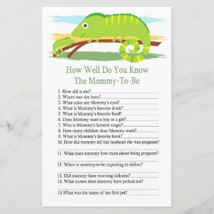 Chameleon Hur bra vet du om babyduschspel?