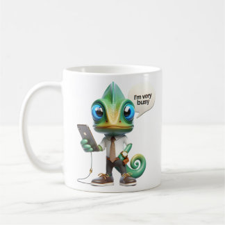 Chameleon i en tie kaffemugg