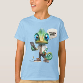 Chameleon i en tie t shirt