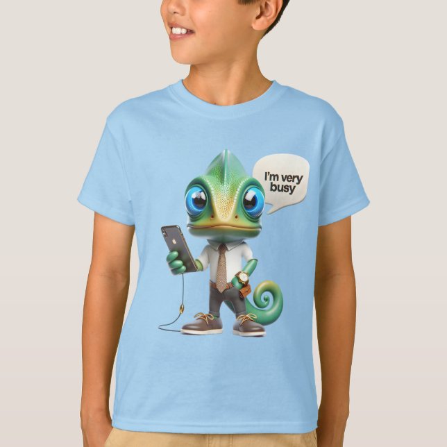 Chameleon i en tie t shirt (Framsida)