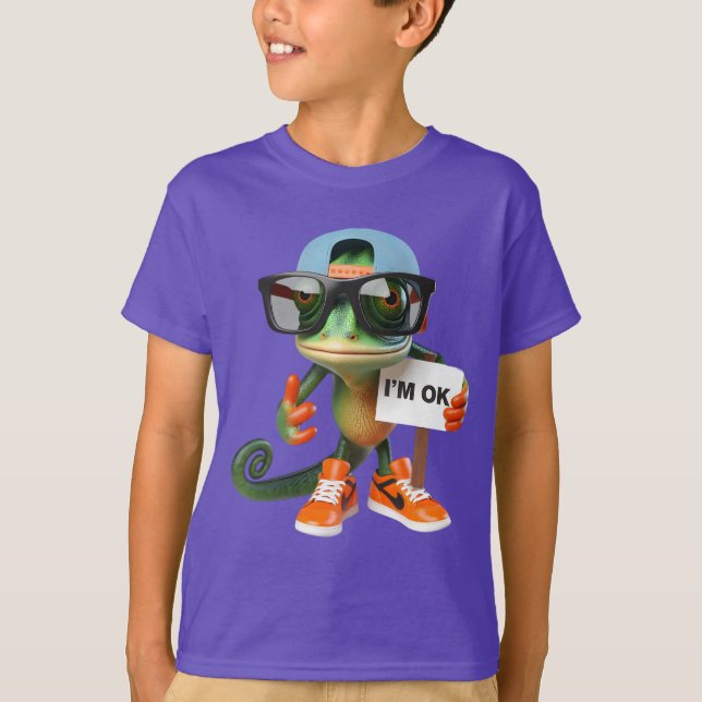 Chameleon i Orange Sneakers T Shirt (Framsida)