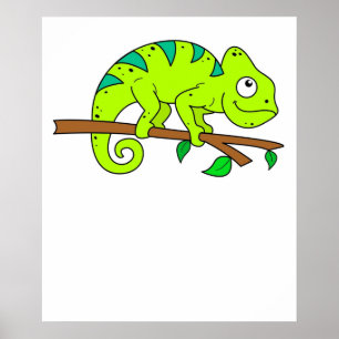 Chameleon-illustration Poster
