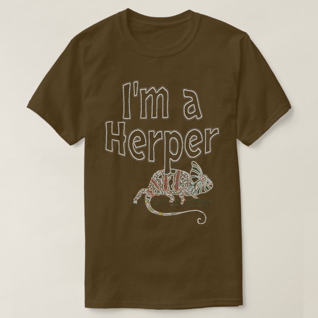 Chameleon Im a Herper neon design  T Shirt (Design framsida)