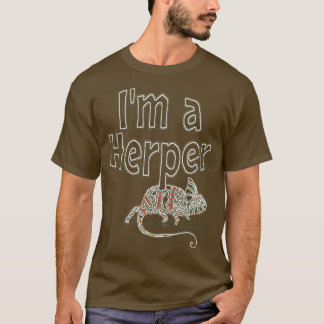 Chameleon Im a Herper neon design  T Shirt