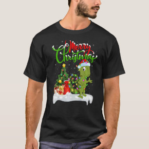 Chameleon Julafton Dekoration Santa Chameleon Kris T Shirt