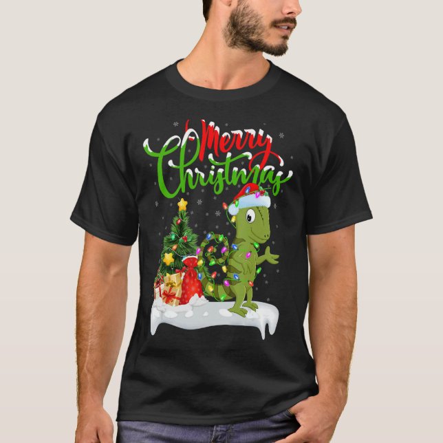 Chameleon Julafton Dekorations Santa Chameleon Chr T Shirt (Framsida)
