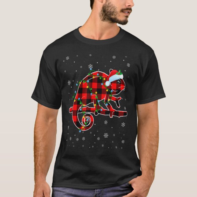 Chameleon jultomten Hat Cute Animals Julafton Li T Shirt (Framsida)