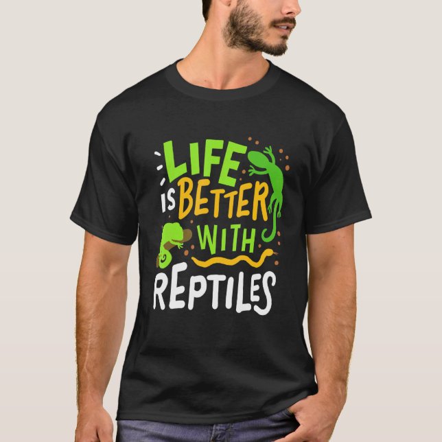 Chameleon Lizard Iguana Reptiles Terrarium T Shirt (Framsida)