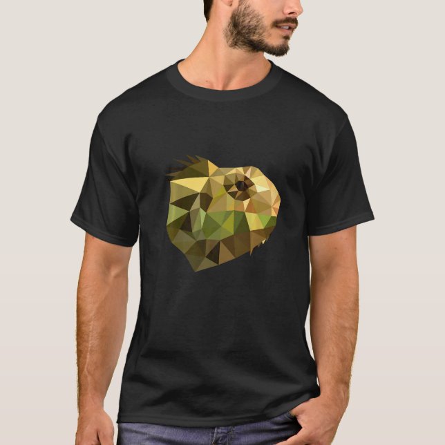 Chameleon Lizard Polygon Art Terrarium T Shirt (Framsida)