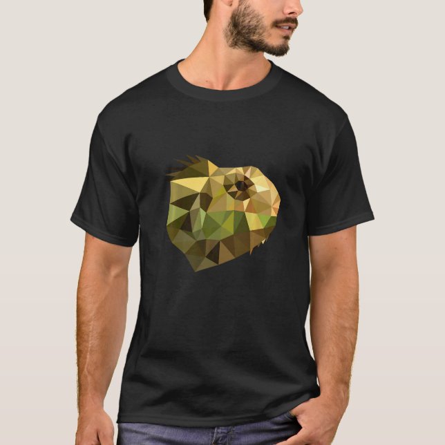 Chameleon Lizard Polygon Art Terrarium T Shirt (Framsida)