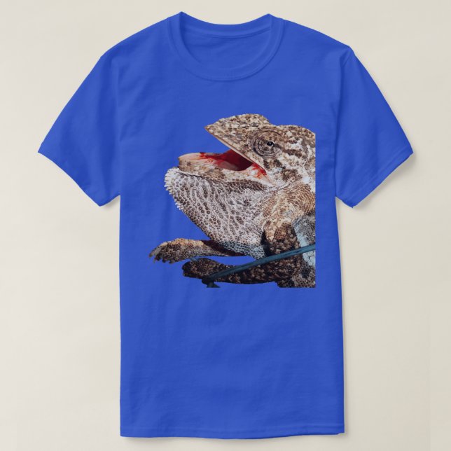 Chameleon med öppen munreptil-vektorkonst t shirt (Design framsida)