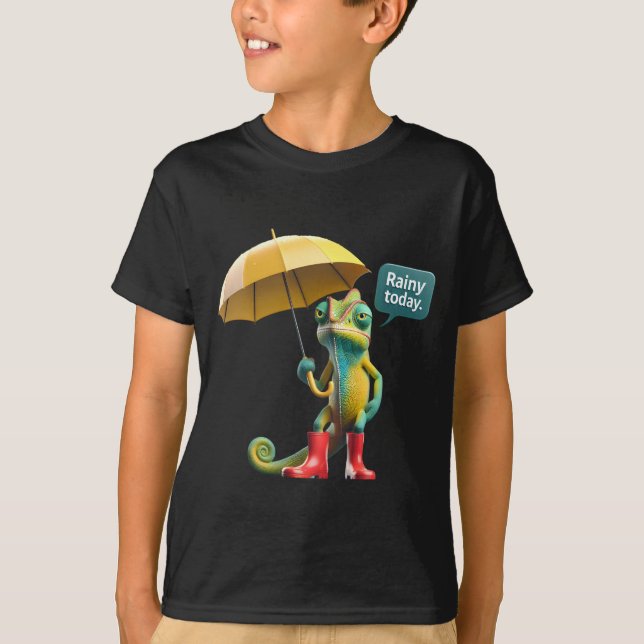 Chameleon med Parbrella T-Shirt (Framsida)