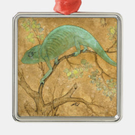 Chameleon (ödla) (Reptile) (Mughal Art) (asiatisk) Julgransprydnad Metall