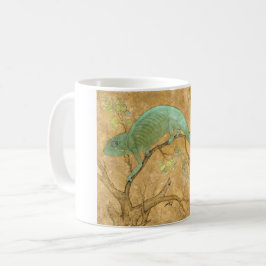 Chameleon (ödla) (Reptile) (Mughal Art) (asiatisk) Kaffemugg