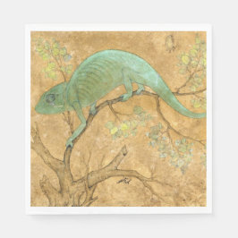 Chameleon (ödla) (Reptile) (Mughal Art) (asiatisk) Pappersservett