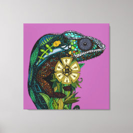 chameleon orchid canvastryck