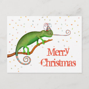 Chameleon på jul. vykort