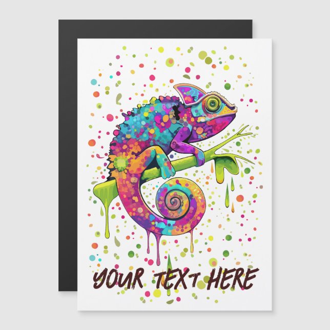 Chameleon Paint Stains Watercolor Stil (Fram/baksida)