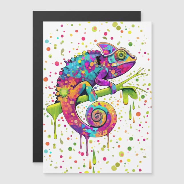 Chameleon Paint Stains Watercolor Stil (Fram/baksida)