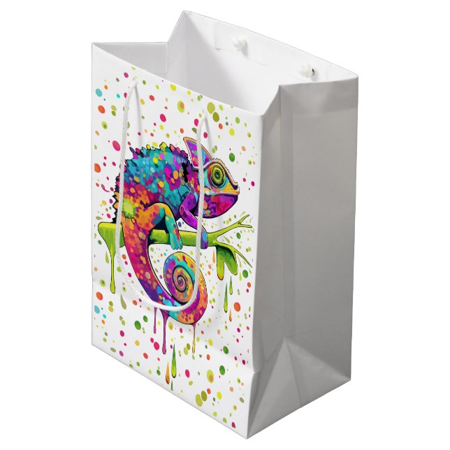 Chameleon Paint Stains Watercolor Stil (Framsidan Vinklad)