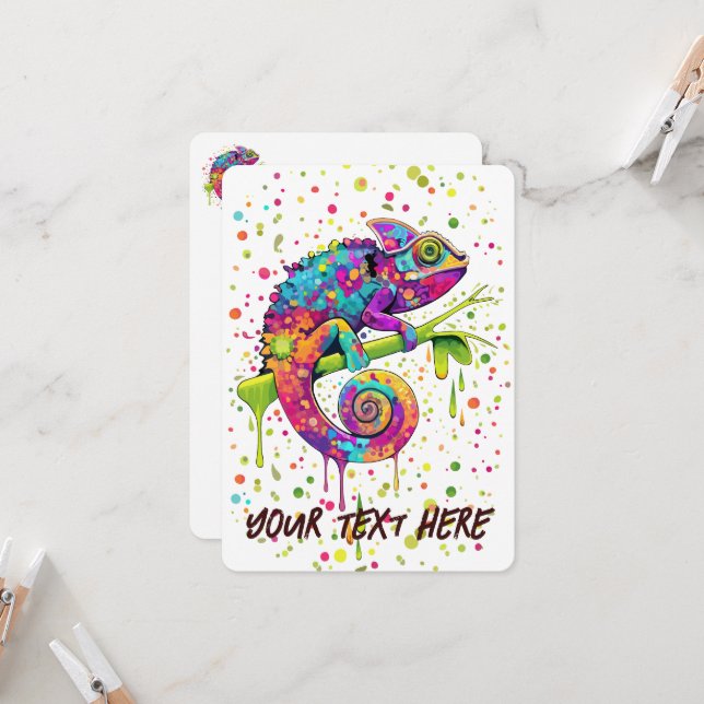 Chameleon Paint Stains Watercolor Stil (Fram/Back In Situ)