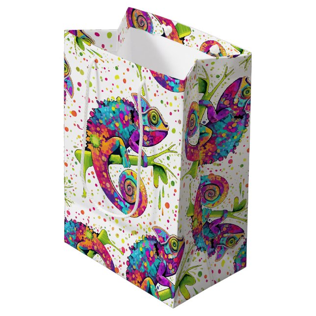 Chameleon Paint Stains Watercolor Stil (Framsidan Vinklad)