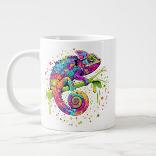 Chameleon Paint Stains Watercolor Stil Jumbo Mugg