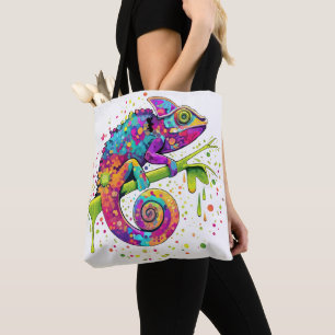 Chameleon Paint Stains Watercolor Stil Tygkasse