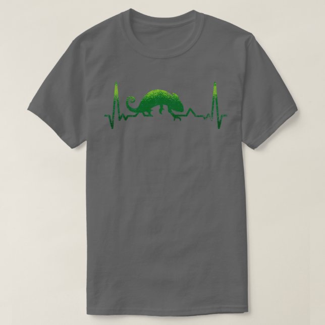 Chameleon Pet Heartslag Retro Reptile T Shirt (Design framsida)