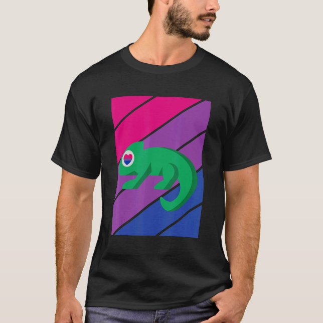 Chameleon Pride Bisexual Flag LGBTQ Proud Ally Pri T Shirt (Framsida)